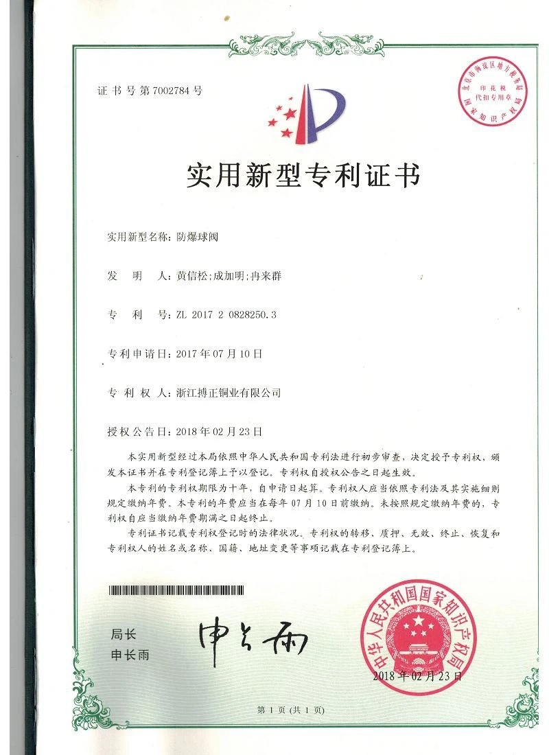 Patent Certificate